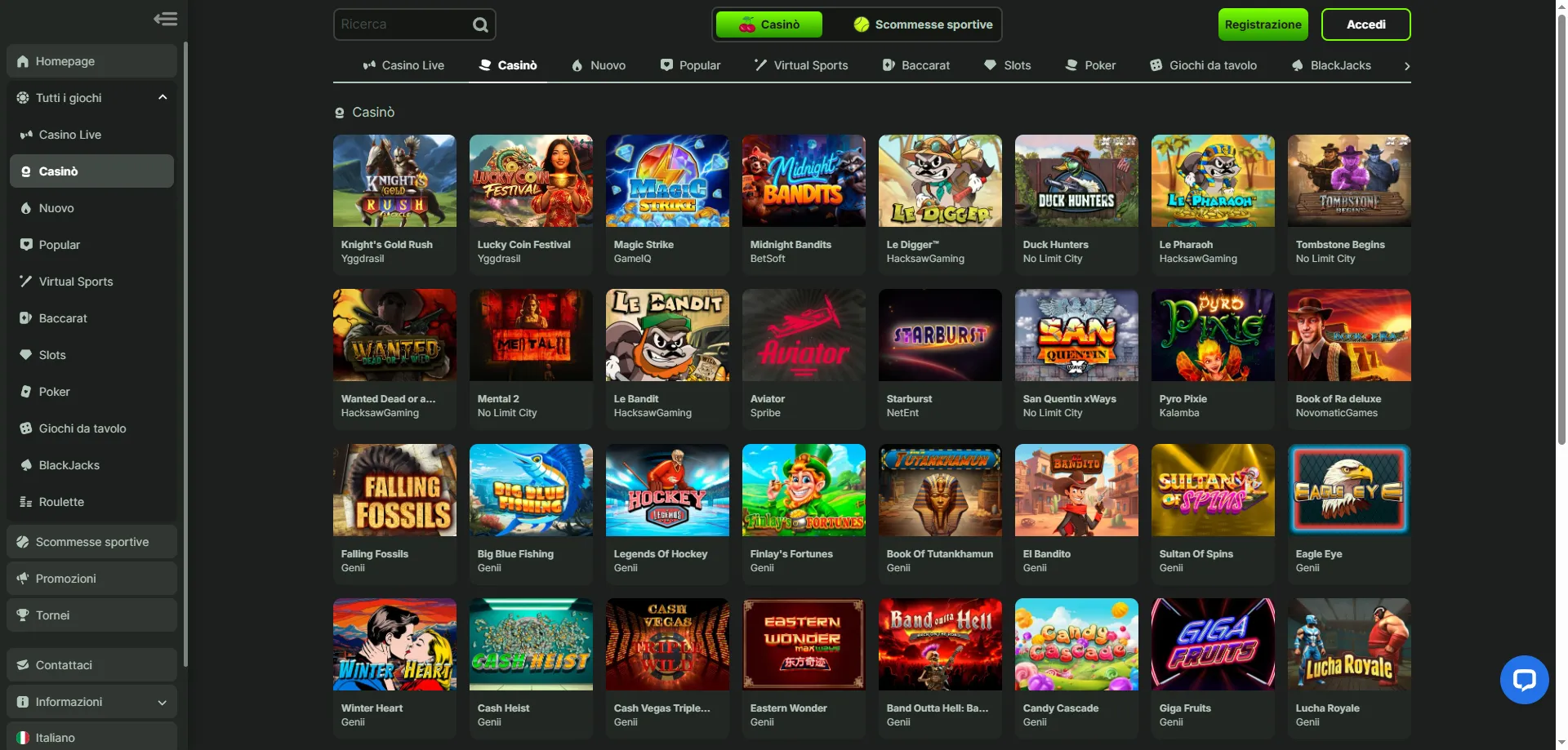WeltBet Casino giochi da casin&ograve; slot e tavoli disponibili 2026